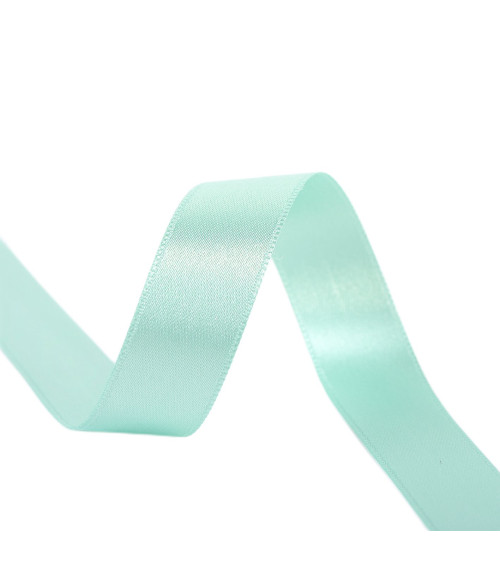 Spool of 40m double-sided satin ribbon made in France, turquoise