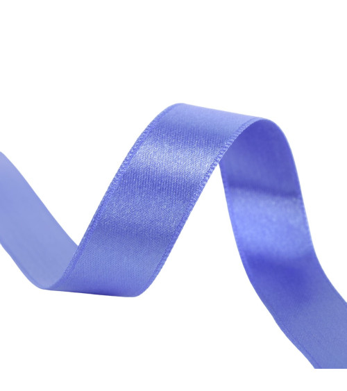 Spool of 40m double-sided satin ribbon made in France, blue-purple