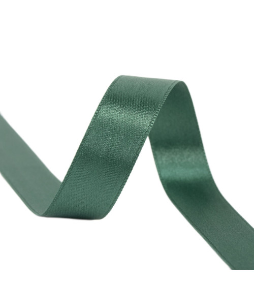 Spool of 40m double-sided satin ribbon made in France, bottle green