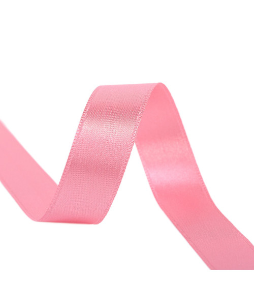 Spool of 40m double-sided satin ribbon made in France fuchsia