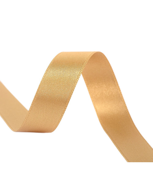 40m spool of double-sided satin ribbon made in France orange yellow