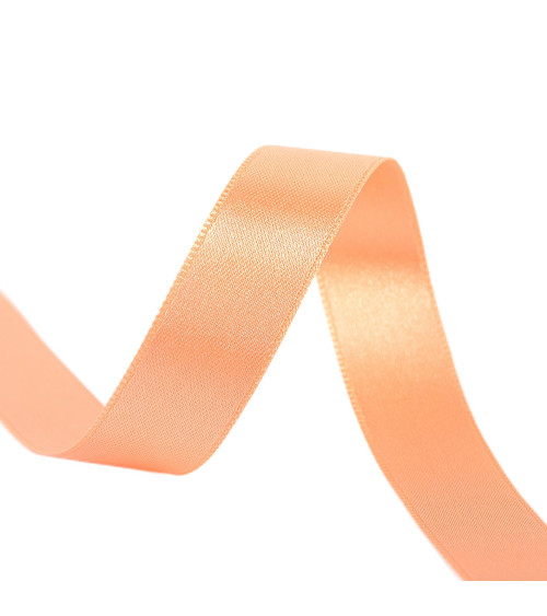 Spool of 40m double-sided satin ribbon made in France salmon