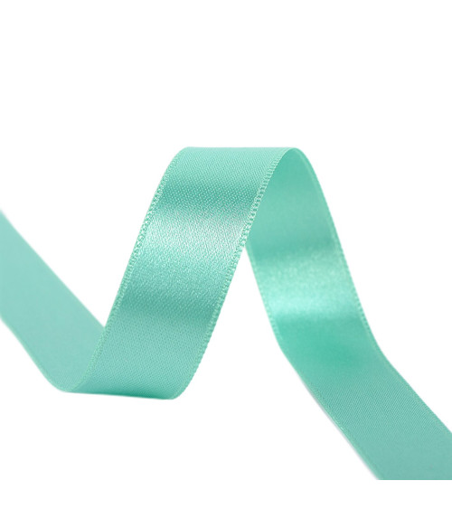 40m spool of double-sided satin ribbon made in France green