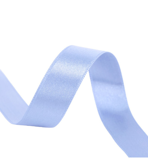 40m spool of double-sided satin ribbon made in France light blue