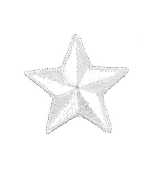 Set of 3 white star iron-on patches 2.5cm