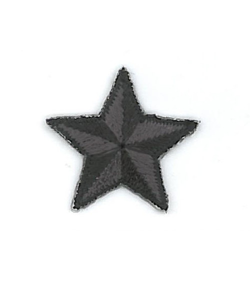 Set of 3 black star iron-on patches 2.5cm