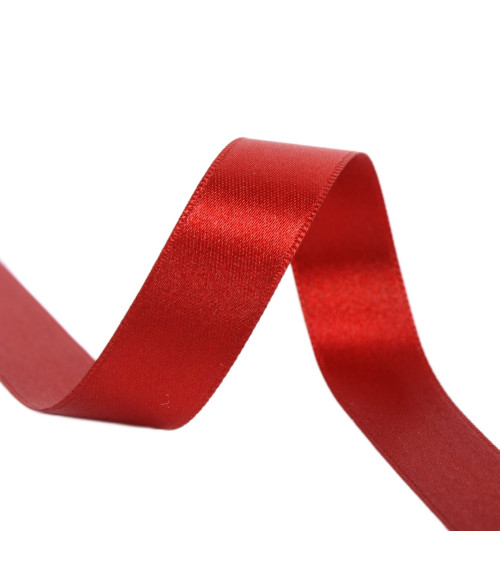 40m spool of double-sided satin ribbon made in France dark red