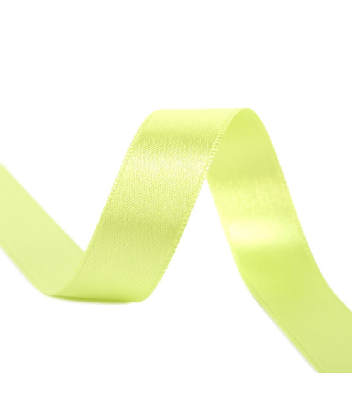 Spool of 40m double-sided satin ribbon made in France, nile green