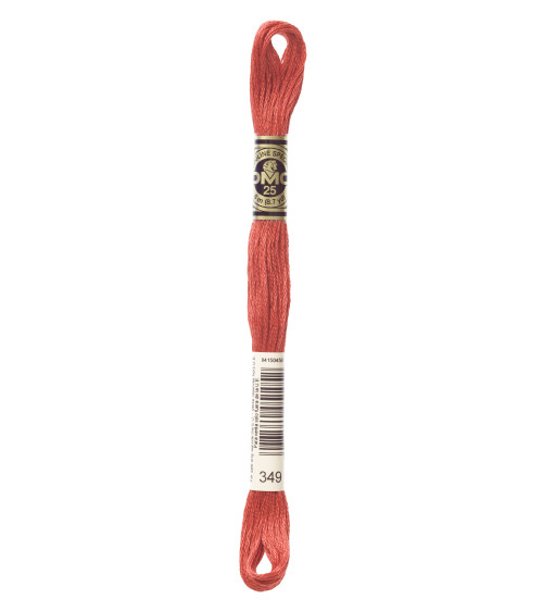 Skein 8m DMC Embroidery thread mouliné 117 100% cotton light red 349