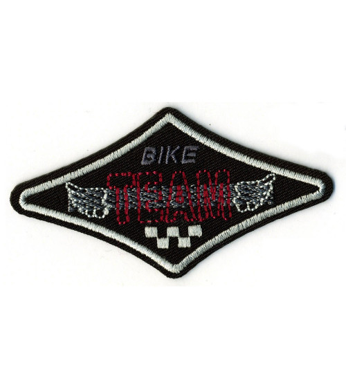 Set of 3 black iron-on bike team badges