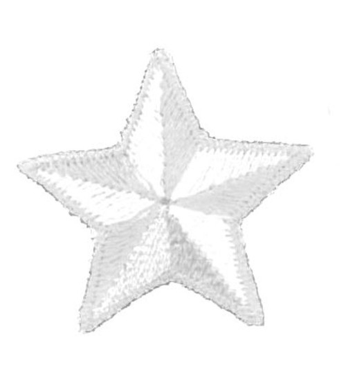 Set of 3 iron-on white star badges 3cm