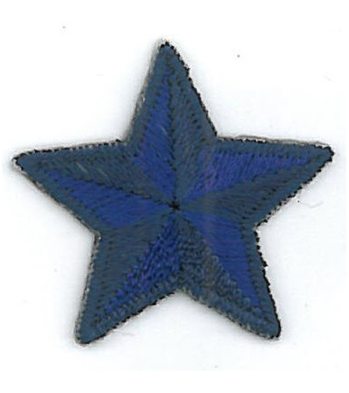 Set of 3 iron-on blue star badges 3cm