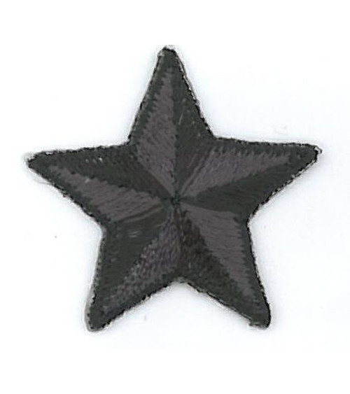 Set of 3 iron-on black star badges 3cm