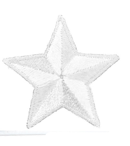 Set of 3 white star iron-on badges 3.5cm