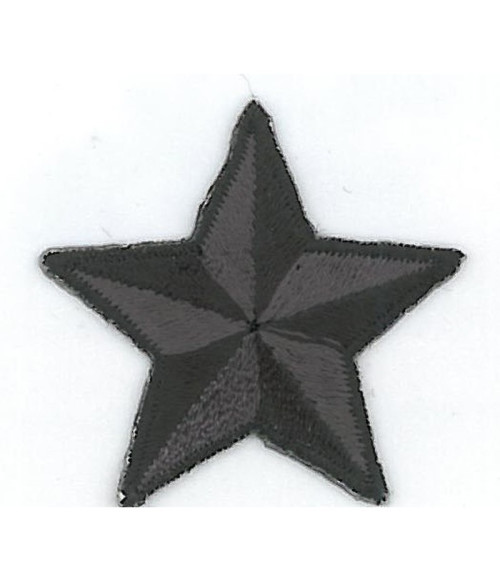 Set of 3 black star iron-on patches 3.5cm