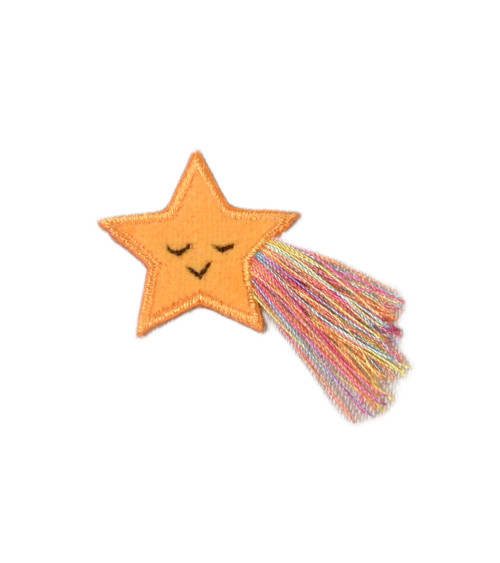 Set of 3 fringed star weather badges 4.5cm x 3cm