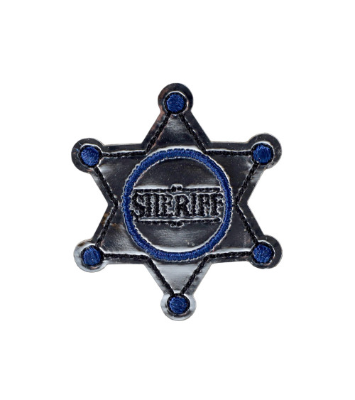 Juego de 3 insignias plateadas de estrella del sheriff de 3,8 cm x 3,8 cm