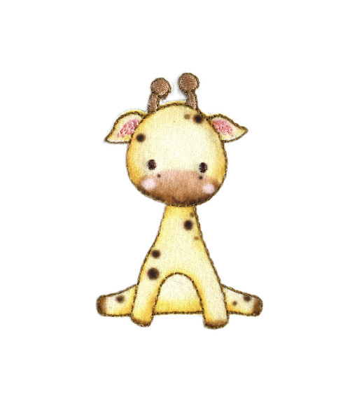 Set of 3 small giraffe animal badges 3.2cm x 5.3cm