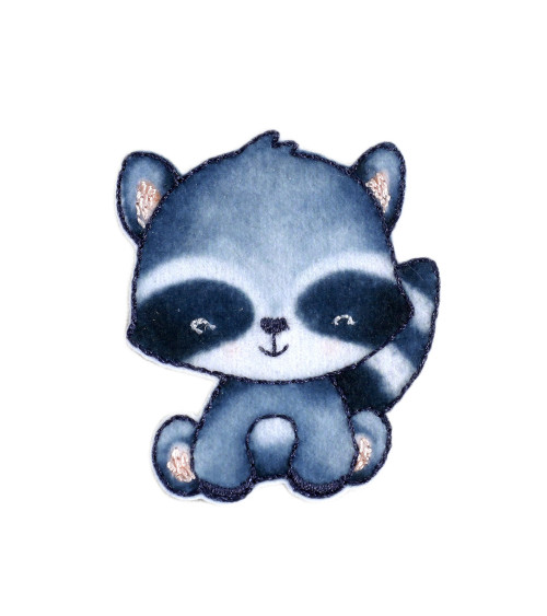 Set of 3 small raccoon animal badges 3.6cm x 4cm