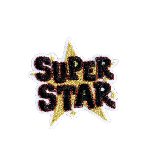 Set of 3 super star message badges 4cm x 4.3cm