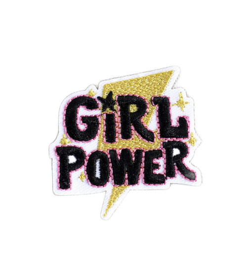 Juego de 3 parches con mensajes Girl Power de 4 cm x 4,6 cm.