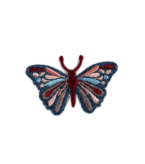 Set of 3 blue colored butterfly badges 4.2cm x 2.5cm