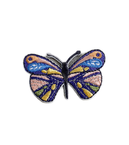 Set of 3 purple colored butterfly badges 4cm x 2.5cm