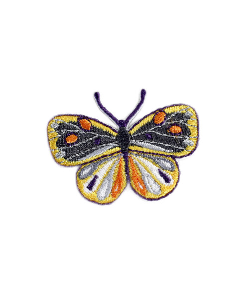 Set of 3 yellow colored butterfly badges 4cm x 2.6cm