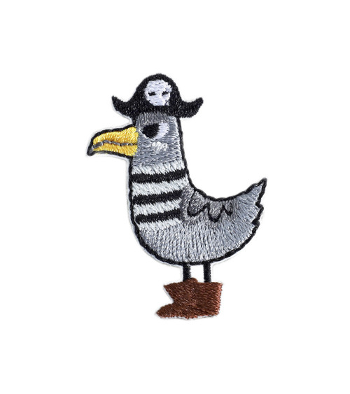 Set of 3 small seagull pirate animal badges 2.2cm x 4cm