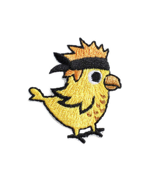 Set of 3 small animal badges chick black headband 3.3cm x 3.8cm