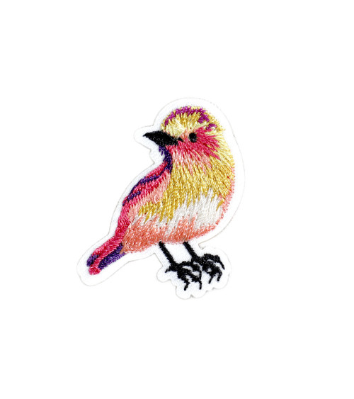 Set of 3 yellow bird badges 3cm x 4.2cm