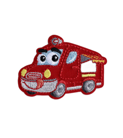 Set of 3 funny transport badges fire truck 6cm x 4.3cm