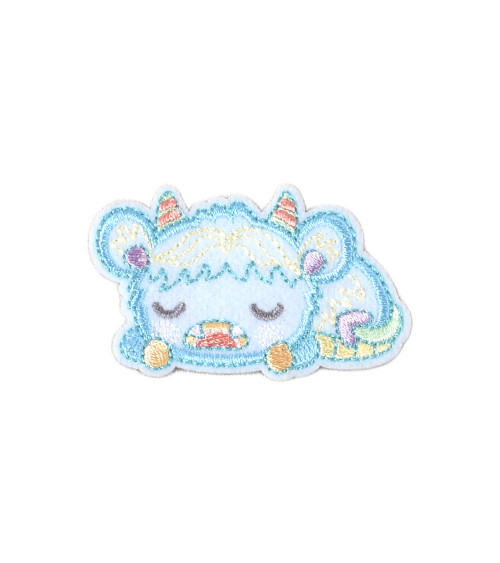 Set of 3 funny monster badges blue goat 5.5cm x 3.5cm