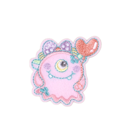 Set of 3 funny monster badges purple monster 4cm x 4.5cm