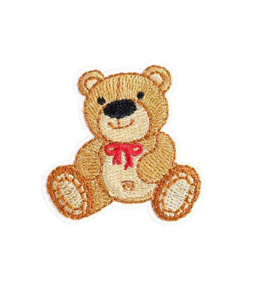 Set of 3 cute red bow bear badges 4cm x 4.2cm