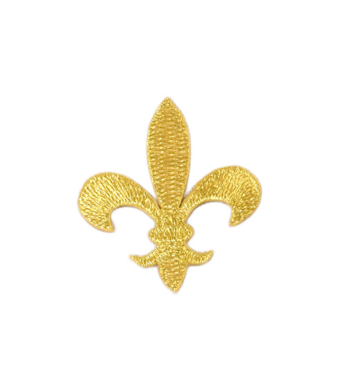 Set of 3 gold fleur-de-lys badges 3.5cm x 4cm