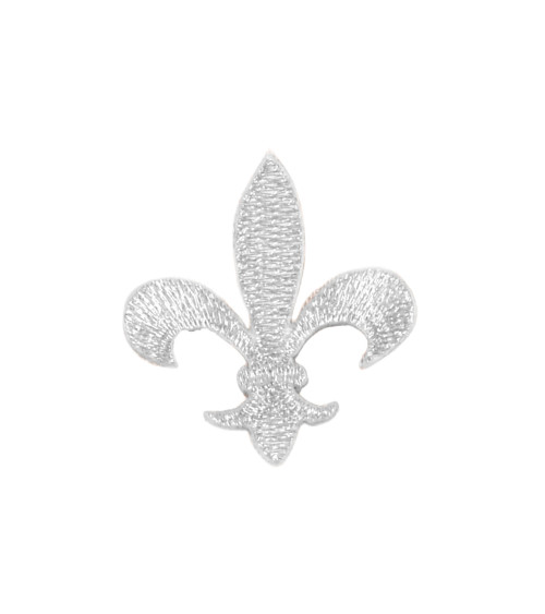 Set of 3 silver fleur-de-lys badges 3.5cm x 4cm