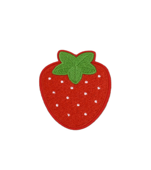 Set of 3 red strawberry badges 5cm x 5.7cm