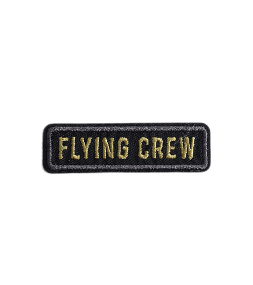 Set of 3 black flying crew airplane badges 5.5cm x 1.6cm