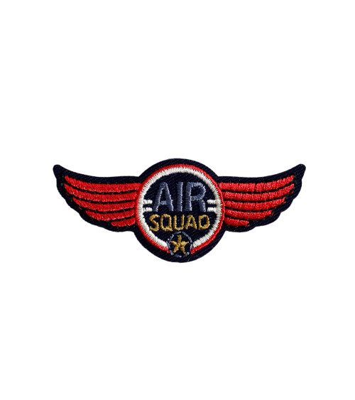 Set of 3 aviation air squad badges with red wings 5.7cm x 2.4cm