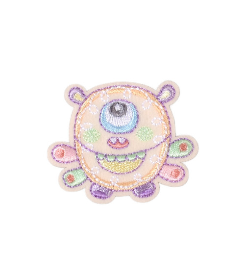 Funny monster badge beige monster 4.8cm x 4cm