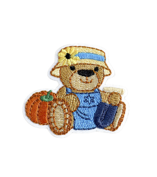 Niedliches Bauern-Teddybär-Abzeichen, 4 cm x 3,5 cm