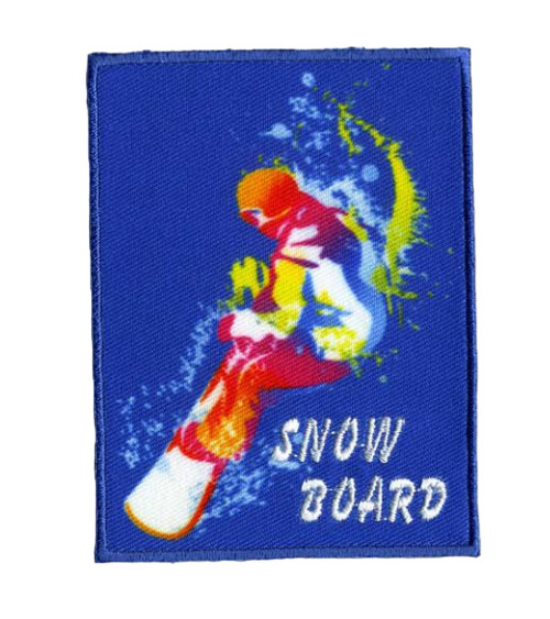 Set of 3 blue Snow Board sports badges