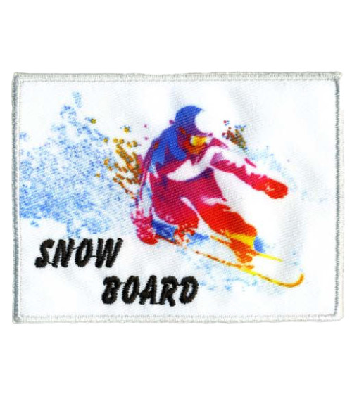 Set of 3 white Snow Board sports badges