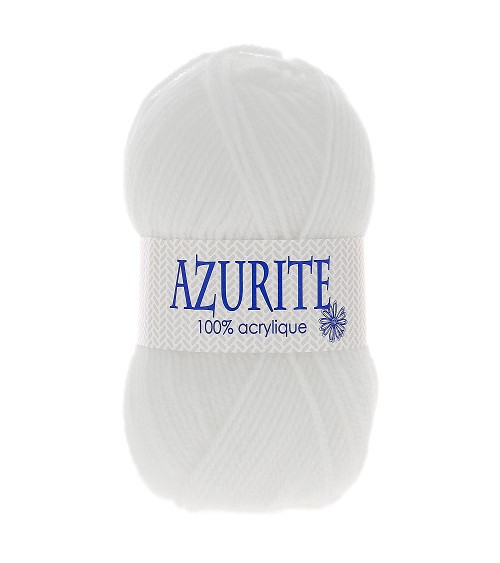 Pack of 10 balls of Azurite knitting wool 100% acrylic white 0501