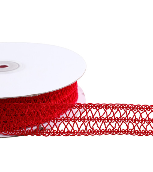 20m reel of arabesque braid, red arabesque braid 25mm