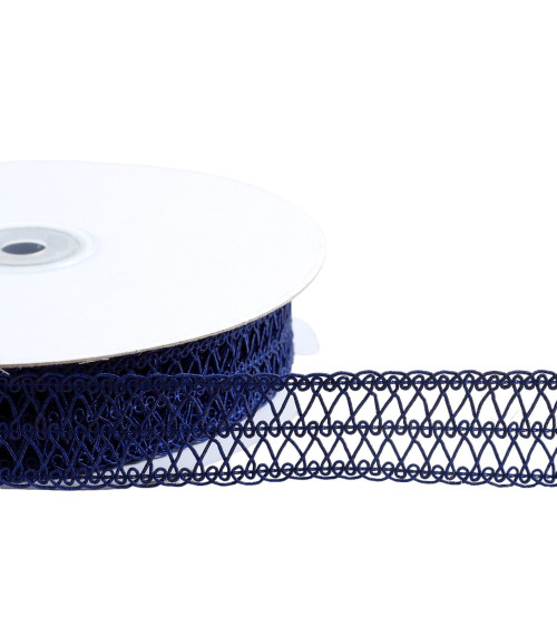 20m reel of arabesque braid, navy blue arabesque braid 25mm