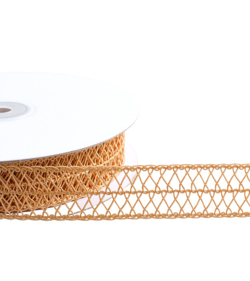 Bobina da 20 m treccia arabesque treccia arabesque beige scuro 25 mm