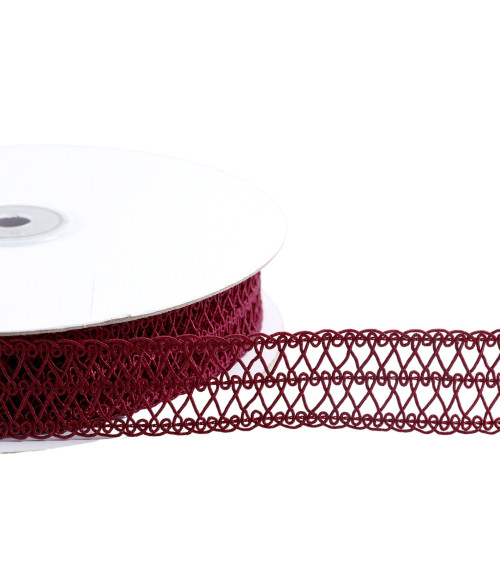 Bobina da 20 m treccia arabesque treccia arabesque bordeaux 25 mm