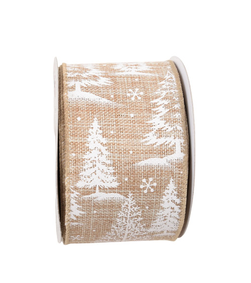 Spool 10m fir ribbon beige fir ribbon 63mm